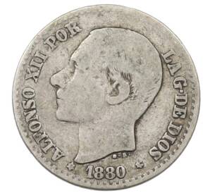 50 сентимо 1880 года Испания — Фото №1