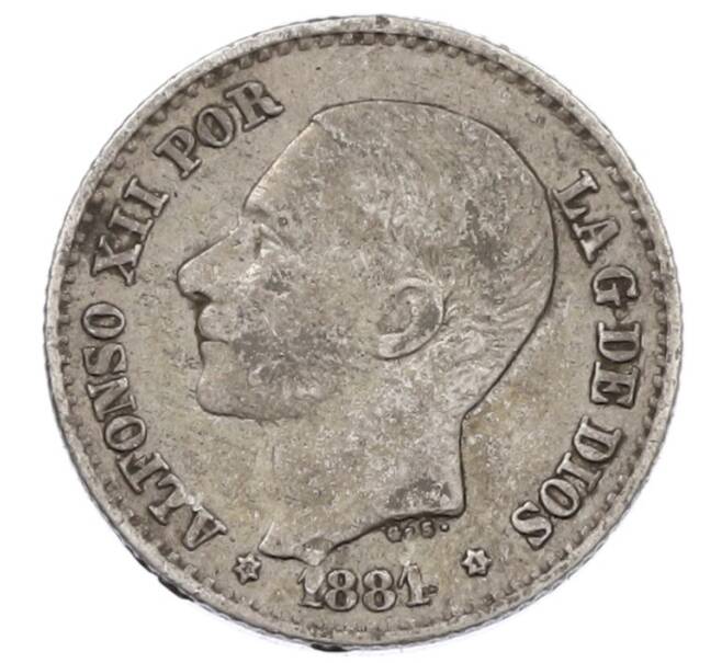 Монета 50 сентимо 1881 года Испания (Артикул: K10-1533) — Фото №1