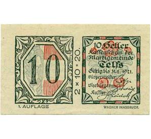 10 геллеров 1920 года Австрия — Коммуна Тельфс (Нотгельд) — Фото №1