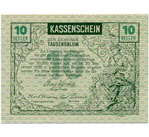 10 геллеров 1920 года Австрия — Таусендблум (Нотгельд) — Фото №1