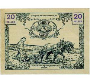 20 геллеров 1920 года Австрия — Таусендблум (Нотгельд) — Фото №2