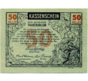 50 геллеров 1920 года Австрия — Таусендблум (Нотгельд) — Фото №1