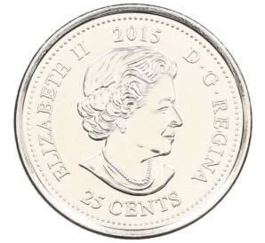 25 центов 2015 года Канада «100 лет стихотворению На полях Фландрии» — Фото №2