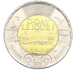 2 доллара 2019 года Канада «75 лет высадке союзников в Нормандии» — Фото №1