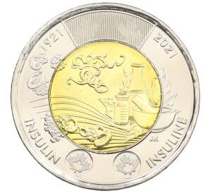 2 доллара 2021 года Канада «100 лет открытию инсулина» — Фото №1