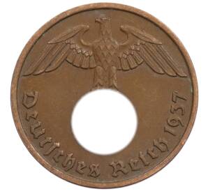 2 рейхспфеннига 1937 года D Германия — Фото №1