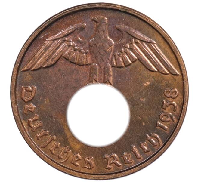 Монета 2 рейхспфеннига 1938 года D Германия (Артикул: K10-1628) — Фото №1