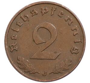 2 рейхспфеннига 1939 года J Германия — Фото №2