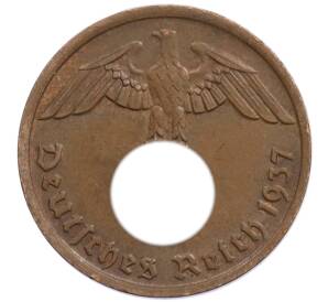 2 рейхспфеннига 1937 года D Германия — Фото №1