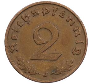 2 рейхспфеннига 1939 года J Германия — Фото №2