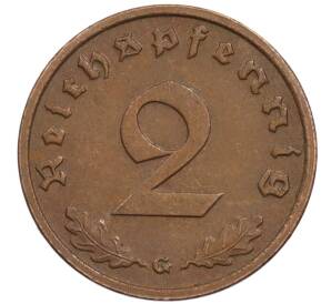 2 рейхспфеннига 1939 года G Германия — Фото №2