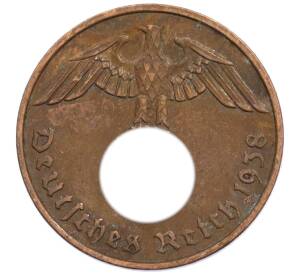 2 рейхспфеннига 1938 года F Германия — Фото №1