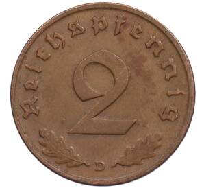 2 рейхспфеннига 1937 года D Германия — Фото №2