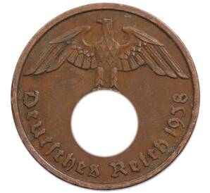 2 рейхспфеннига 1938 года D Германия — Фото №1