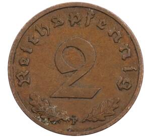 2 рейхспфеннига 1938 года F Германия — Фото №2