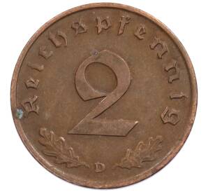2 рейхспфеннига 1937 года D Германия — Фото №2