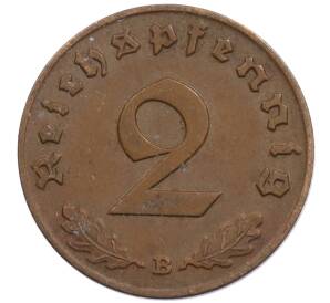 2 рейхспфеннига 1939 года B Германия — Фото №2
