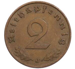 2 рейхспфеннига 1939 года J Германия — Фото №2