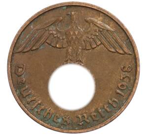 2 рейхспфеннига 1938 года D Германия — Фото №1