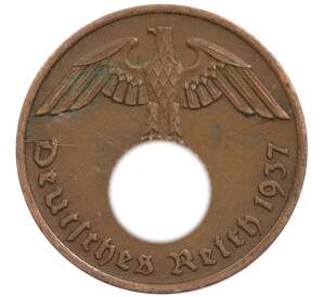 2 рейхспфеннига 1937 года D Германия — Фото №1
