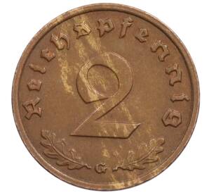 2 рейхспфеннига 1939 года G Германия — Фото №2