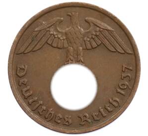 2 рейхспфеннига 1937 года D Германия — Фото №1