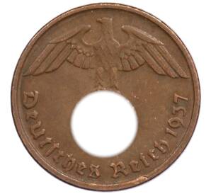 2 рейхспфеннига 1937 года D Германия — Фото №1
