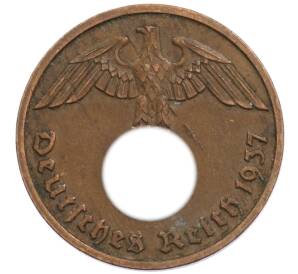 2 рейхспфеннига 1937 года D Германия — Фото №1