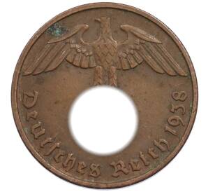 2 рейхспфеннига 1938 года D Германия — Фото №1