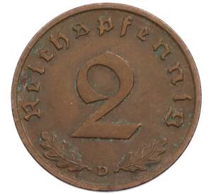 2 рейхспфеннига 1938 года D Германия — Фото №2