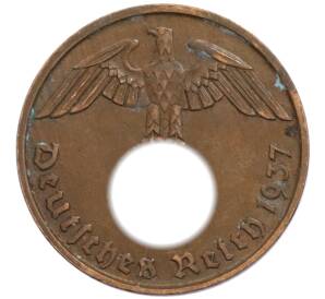 2 рейхспфеннига 1937 года D Германия — Фото №1