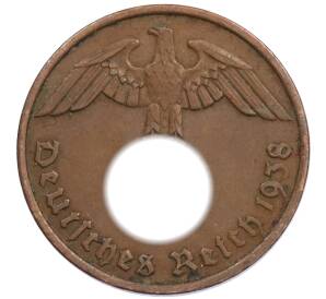 2 рейхспфеннига 1938 года D Германия — Фото №1