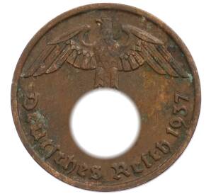 2 рейхспфеннига 1937 года D Германия — Фото №1