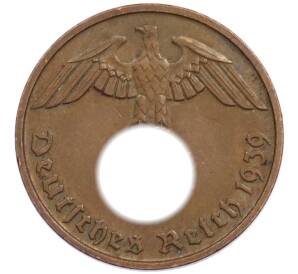 2 рейхспфеннига 1939 года D Германия — Фото №1