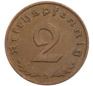 2 рейхспфеннига 1939 года D Германия — Фото №2