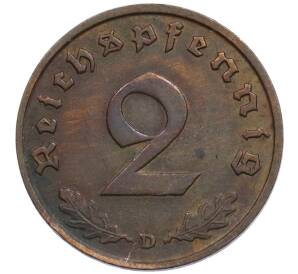 2 рейхспфеннига 1936 года D Германия — Фото №2