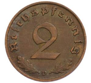 2 рейхспфеннига 1936 года D Германия — Фото №2