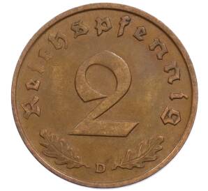 2 рейхспфеннига 1936 года D Германия — Фото №2