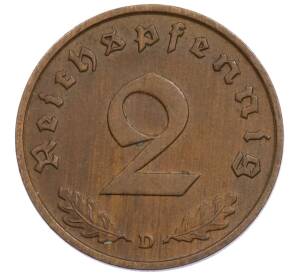 2 рейхспфеннига 1936 года D Германия — Фото №2
