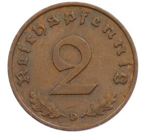 2 рейхспфеннига 1936 года D Германия — Фото №2
