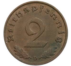 2 рейхспфеннига 1936 года D Германия — Фото №2