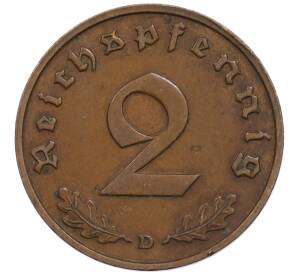 2 рейхспфеннига 1936 года D Германия — Фото №2