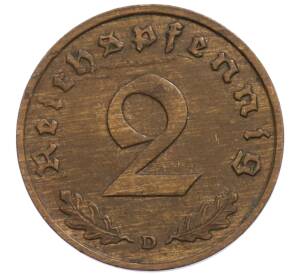 2 рейхспфеннига 1936 года D Германия — Фото №2