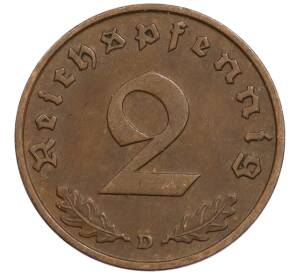 2 рейхспфеннига 1936 года D Германия — Фото №2