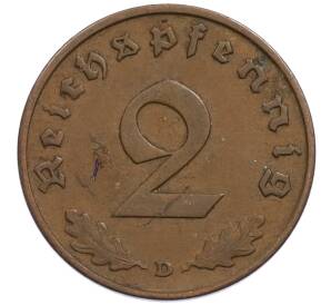 2 рейхспфеннига 1936 года D Германия — Фото №2