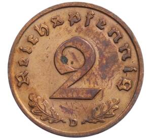 2 рейхспфеннига 1936 года D Германия — Фото №2