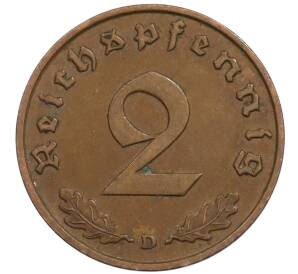 2 рейхспфеннига 1936 года D Германия — Фото №2