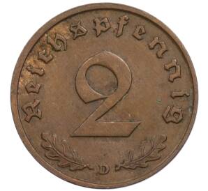 2 рейхспфеннига 1936 года D Германия — Фото №2