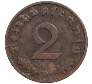 2 рейхспфеннига 1936 года D Германия — Фото №2