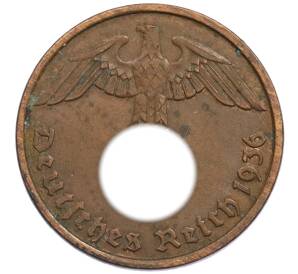 2 рейхспфеннига 1936 года D Германия — Фото №1